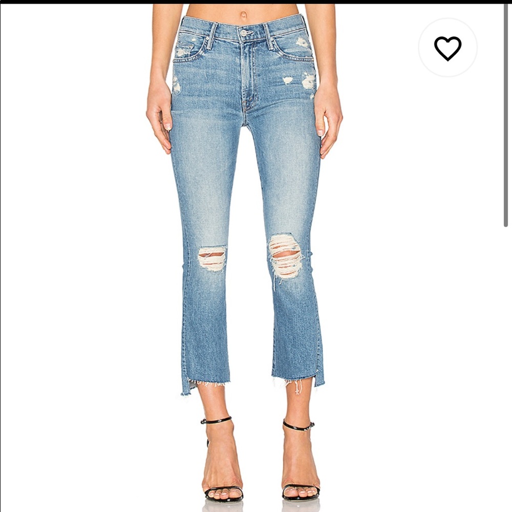 Mother insider crop step fray